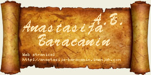 Anastasija Baračanin vizit kartica